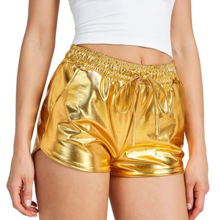 Kvinders Metallic Shorts Sommer Glitrende Hot Outfit Skinnende Shorts