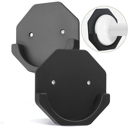 2 st Duschdraperi Stånghållare, Självhäftande Duschdraperi Stånghållare för Vägg/Badrum, Ingen Borrning/Lim/Svart, Enkel att Installera och Mjuk och 