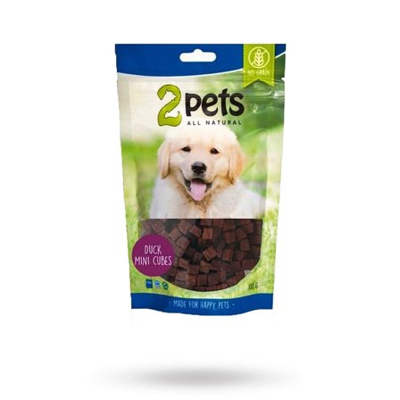 2pets Dogsnack Duck MiniCubes 100 g - Matskål, hundgodis & tuggisar