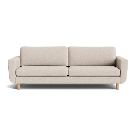Haven 3 personers sofa - Aragon Beige - 244x86x86cm - Slidstærk 3 personers sofa med koldskum og massive egetræsben