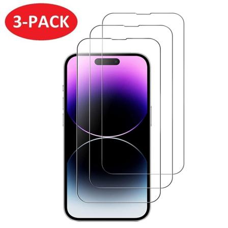 3-Pack - iPhone 15 skjermbeskytter i herdet glass