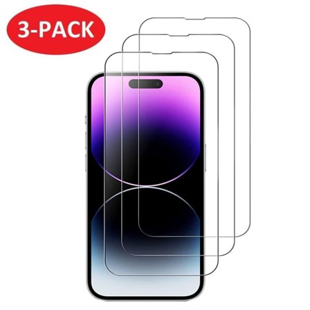 3-Pack - iPhone 15 Pro Max skjermbeskytter i herdet glass