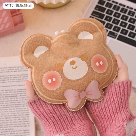 Cute Warm Water Bag Hot Water Bottle Water Filling Teddy Velvet Small Portable Student Hand Warmer Mini Winter Hand Warmer