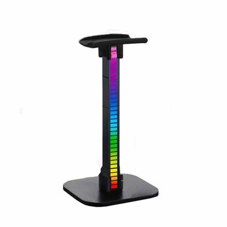 Headset Spiltilbehør Over Ear Hovedtelefoner Holder Bracket Display Stand Support med lys til skrivebordet, de fleste hovedtelefoner Black