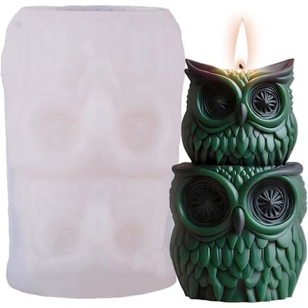 Ugle Silikoneform, 3D Fuglelys og Resin Håndværkssæt til DIY Boligindretning, Chokolade Fondant Voks Fremstillingsmaterialer til Køkkenhåndværk