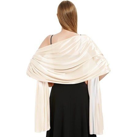 Satinsjal til kvinder Bryllupssjal Egnet til aftenkjole Elegant chik sjal egnet til