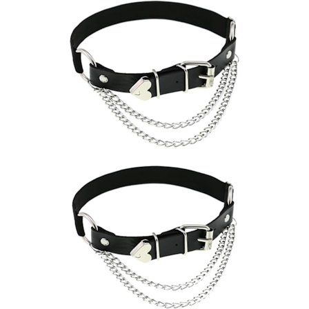 Säädettävä jalkasukkanauhaliivi ketjuilla, joustava punk-reisisukkanauhaliivi naisille, 1 pari