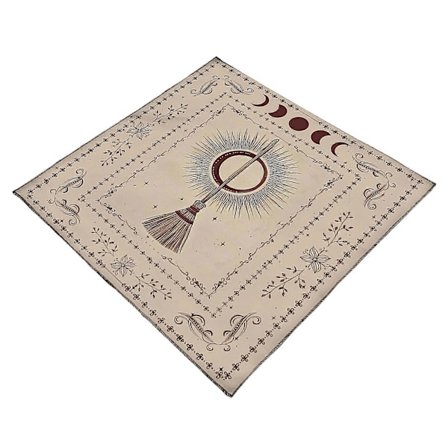 Fyrkantig Duk Altarduk Brädspelsunderlägg Tarotläsning Bordsduk Kortmatta Mystisk Spådomsduk [HK]