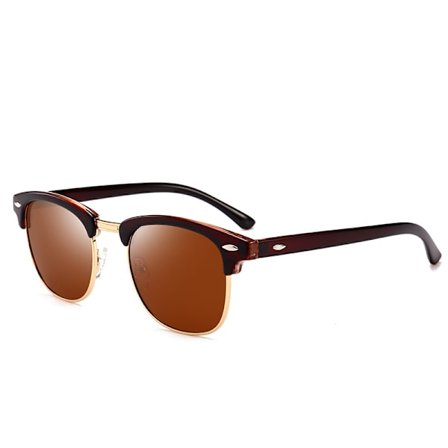 Solbriller Menn Kvinner Polariserte UV400 Klassisk Retro Halvramme Gl