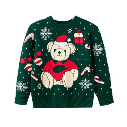 Boy Bear Print Stickade Tröjor Animal Printed Long Sleeve Pullover