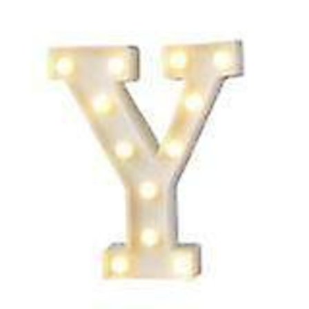 Plastisk hvid bogstavlampe dekorativ lampe varm hvidt lys 2 * AA (ekskl.) Bogstav Y