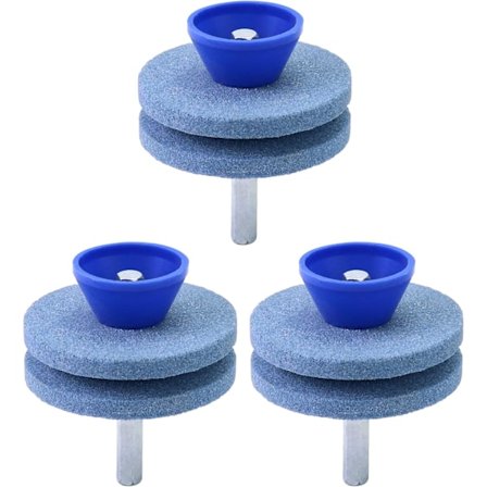 3 stk. Plæneklippersliber, havedskabs sliber, dobbeltlags korund slibesten roterende værktøjstilbehør til boremaskine