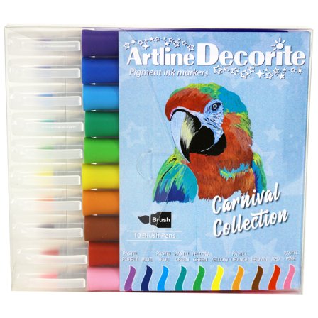 Decorite Brush Marker Pack of 10 Carnival