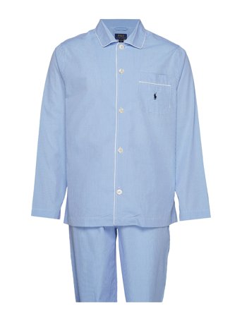 Polo Ralph Lauren Gingham Poplin Long Sleep Set - Blue - XXL