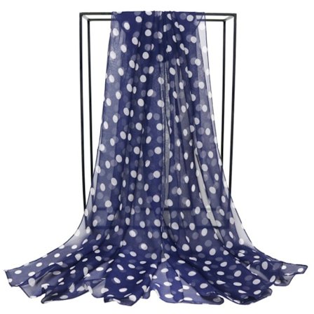 Polka Dot Scarf Sidenscarf MARINBLÅ