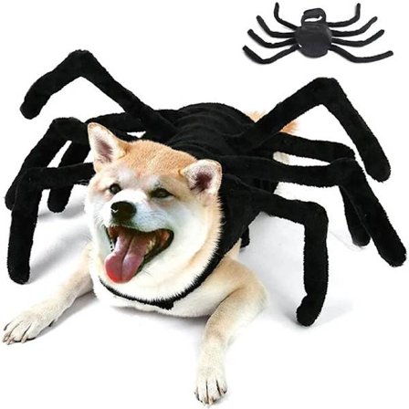 Halloween-kostumer til hunde - Edderkoppekostume til hunde og katte til Halloween-fest, kæledyr edderkop cosplay-kostumer, tøjtilbehør