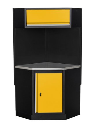 PELA 532004 Hörnskåp till garageinredning, 1270x965x2005 mm, Garageinredning & förvaring