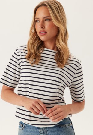 GANT-Stripe Boatneck ss T-shirt-S