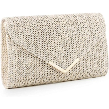 Stråveske Clutch Raffia Rattan Sommer Veske Vevde Strandvesker for Kvinner Bryllup Ferie Reise Fest 2024