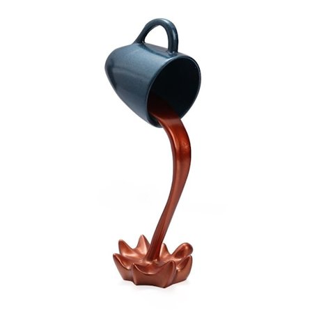 Flytende kaffekoppskulptur Skulptur med flytende kaffekrus 2 2