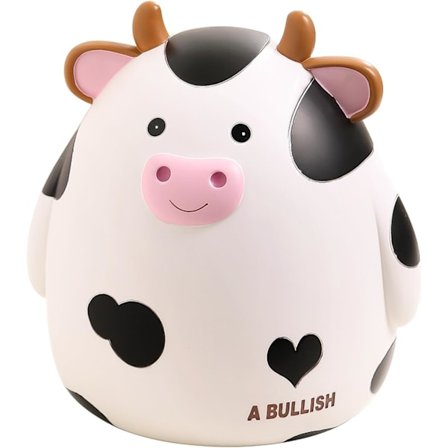 Ko Spargris, Ko Djur Spargrisar i Plast med Stor Kapacitet med Öppning, Okrossbar Ko Myntsparbössa, Present till Pojkar och Flickor