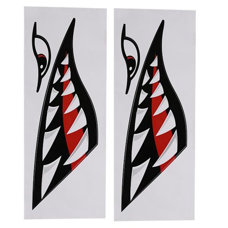 2 stk vanntett gjør-det-selv morsomme haitann mun klistremerke Dekal for bil kajakk båt lastebil dekorasjon