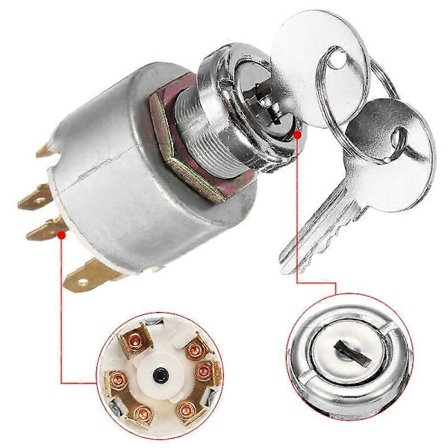 12V 4-positions Park/Off/On/Tændingskontakt Kontrol m/ 4 Nøgler Til Lucas SPB501 12V Bil Båd Motorcykel Tændingslås Cylinder