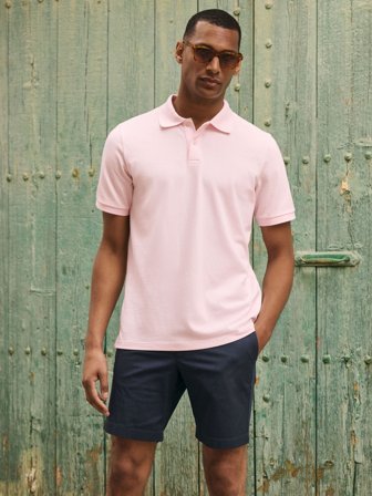 John Henric Men's Pink Pique Polo Shirt Cotton Size XXL