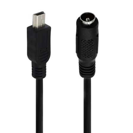 Bærbar ladekabel DC5,5 mm x 2,1 mm eller DC 3,5 mm x 1,35 mm hunn- til mini-USB 5-pinners likestrømforsynings-forlengelsesledning