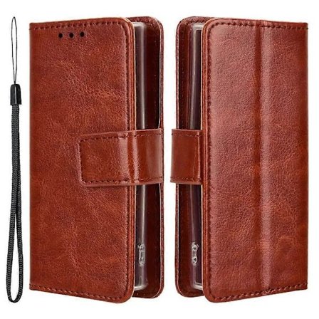 /NN/Puhelinkotelo Nokia 105 4G (2023) Crazy Horse -tekstuurilla PU-nahkaa, putoamista estävä lompakkoteline, suojakotelo, monivärinen tyyli D