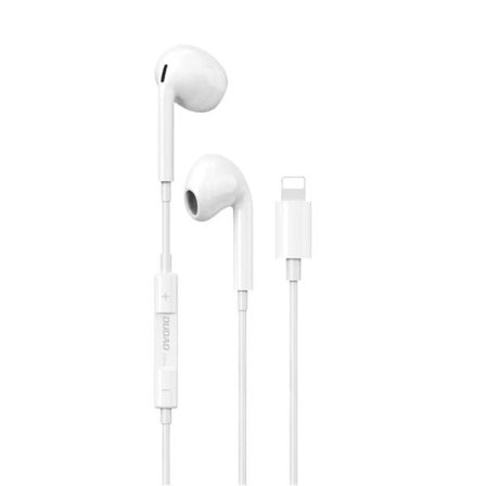 In-Ear-hovedtelefoner med lyn og fjernbetjening - hvid