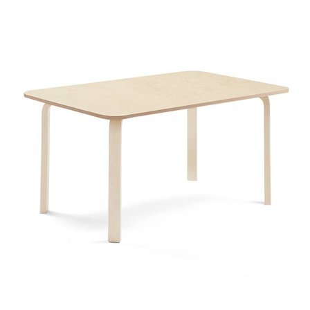Table ELTON, 1400x800x640 mm, beige linoleum, birch