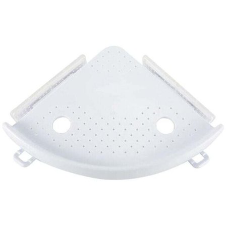 Dusjhylle med sugekopp, baderomshjørneoppbevaring for sjampo, kompatibel med kjøkkenveggmonteringsstativ