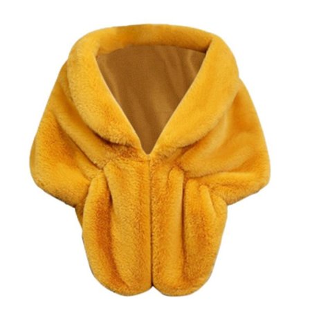 Vinter Elegant Dame Imitert Pels Kappe Brud Imitert Pels Frakk Kvinner Bryllup Sjal Aften Fest Wraps Slim Pels Skulder Kapper