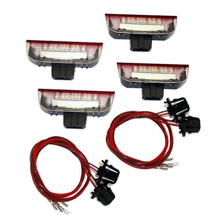 4 stk. bil LED dørvarsellys velkomstprojektor for Golf 6 7 Jetta Mk5 Mk6 Passat B6 B7 Cc Tiguan