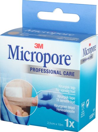 3M Micropore tape refill 2,5 cm x 10 m brun 1 stk