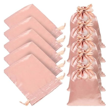 10 kpl Peruukkupussi Satiinipussit Peruukin Säilytyspussit Kannettavat Matka Hiustenpidennyspussit