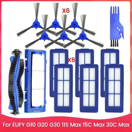 15 st Borstfilter och moppdukset för EUFY G10 G20 G30 11S Max 15C Max 30C Max dammsugare reservdelar