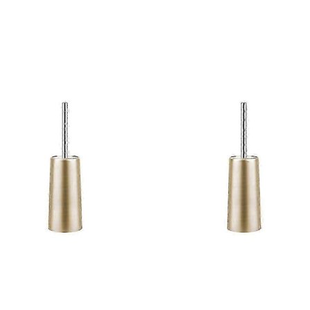 2x Toiletbørste og holder i rustfrit stål - Toiletbørstesæt til badeværelsestoilet (gol