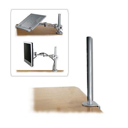 Lindy Desk Clamp Pole monteringskomponent - for LCD-skjerm / notebook - sølv, pulverbelegg
