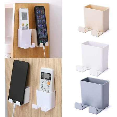3 Pcs Wall Mount Remote Control Holder, Abs Wall Mount Storage Box For Cell Phone Charging Holder, Remote Control Storage Box