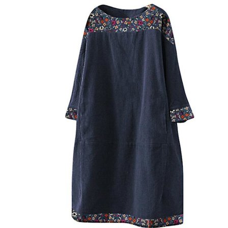 Naisten Oversize Tunikamekko Corduroy Pitkähihaiset Paidat