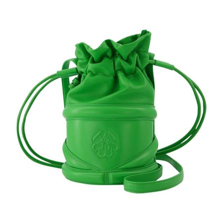 Alexander McQueen The Curve Tas Soft in Green Leather , Groen , Dames , Maat: ONE Size Schoudertassen