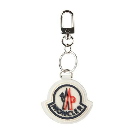 Moncler, Logo Charm Keyring Wit, Heren, Maat:ONE Size