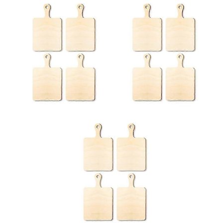 12 st Tomma Mini Skärbrädor i Trä med Handtag Liten Skärbräda DIY Hem Kök Matlagning Grönsaksdekor A