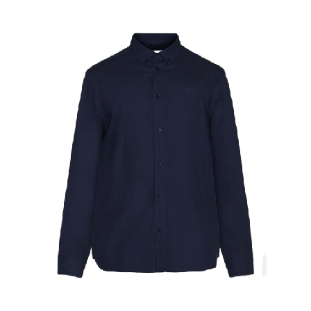 Knowledge Cotton Apparel Harald Small owl oxford regular fit shirt - GOTS/Vegan Skjortor Herr Blå L