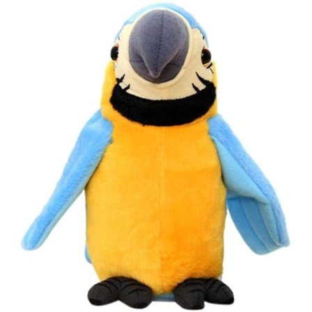 Pratande Ara Papegoja Upprepa Vad Du Säger Gosedjur Plyschleksak Blå