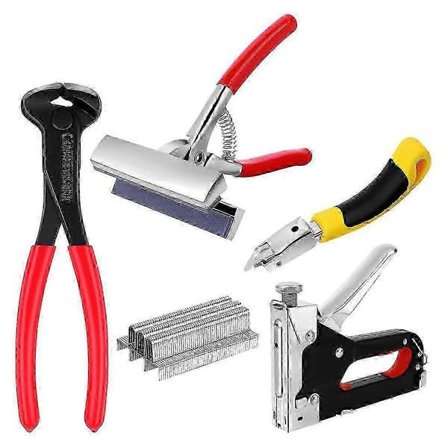 Kraftige lærredstang med endeskærere og hæftefjernere med 600 hæfteklammer, lærred Str hwy