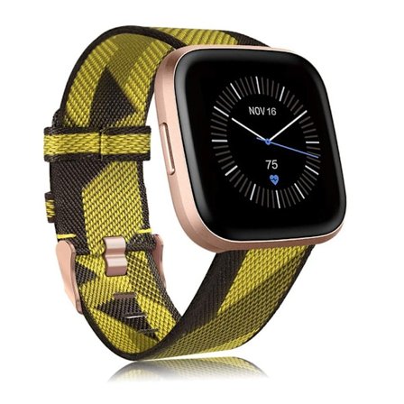 Passar Fitbit Versa 2 klocka Kvinnor Män, Vävd Nylon Snabb