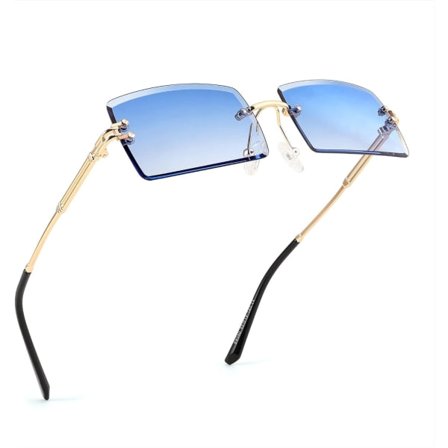 IC Vintage Rimless Sunglasses Rectangle Frame Candy Color Glasses Women Men B2642